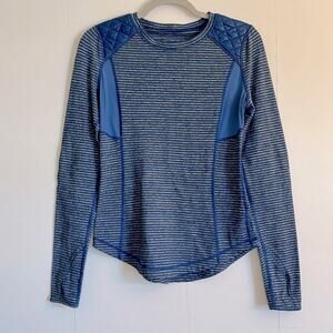 Lululemon Run Ice Queen Long Sleeve Top Size 6 Slope Stripe Limitless Blue